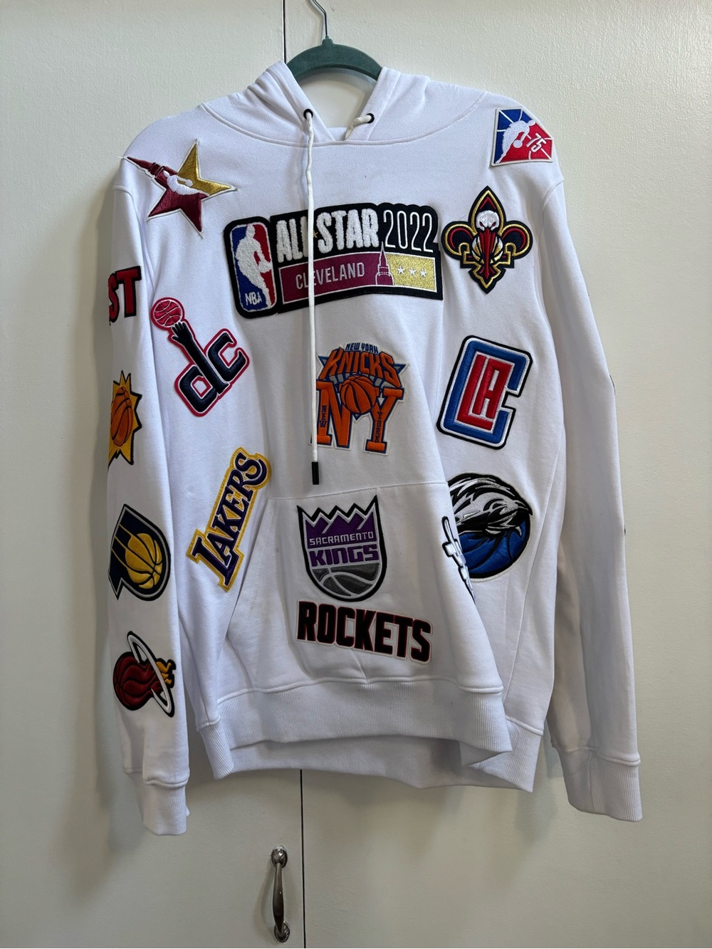 NBA All-Star 2022 Patch Hoodie - White with Multicolor Team Logos